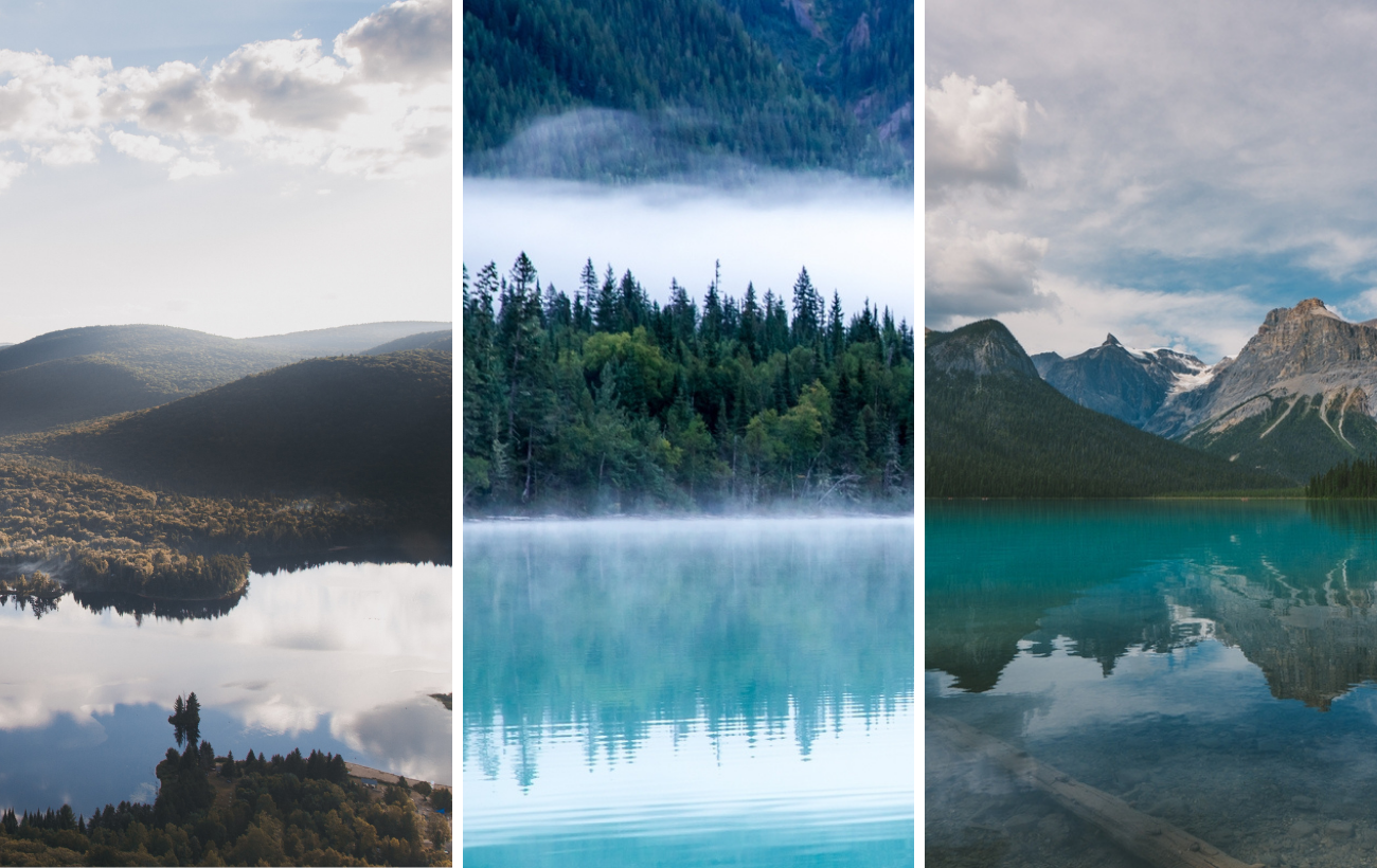 Mont-Tremblant, Québec; Kinney Lake, Colombie-Britannique; Parc national du Canada Yoho